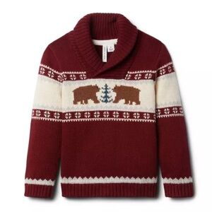 Janie and jack bear fare isle shawl collar Sweater
